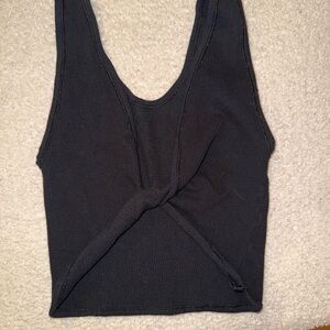 GARAGE Black Twist Front Tank Top